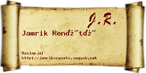 Jamrik Renátó névjegykártya